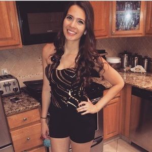 Black and gold Sequence top